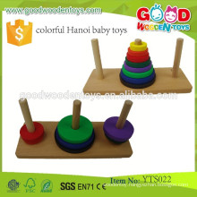 Educational Wooden Toys Ring Toss Game Colorful Hanoi Wooden Baby Toys